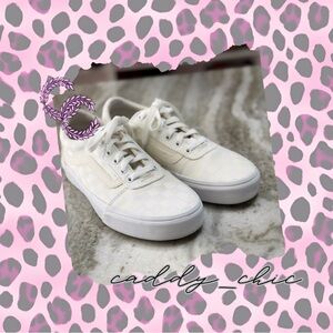 Vans Ward Checkerboard Sneakers Size 8.5 – Off White on White Skate Shoes NWOT